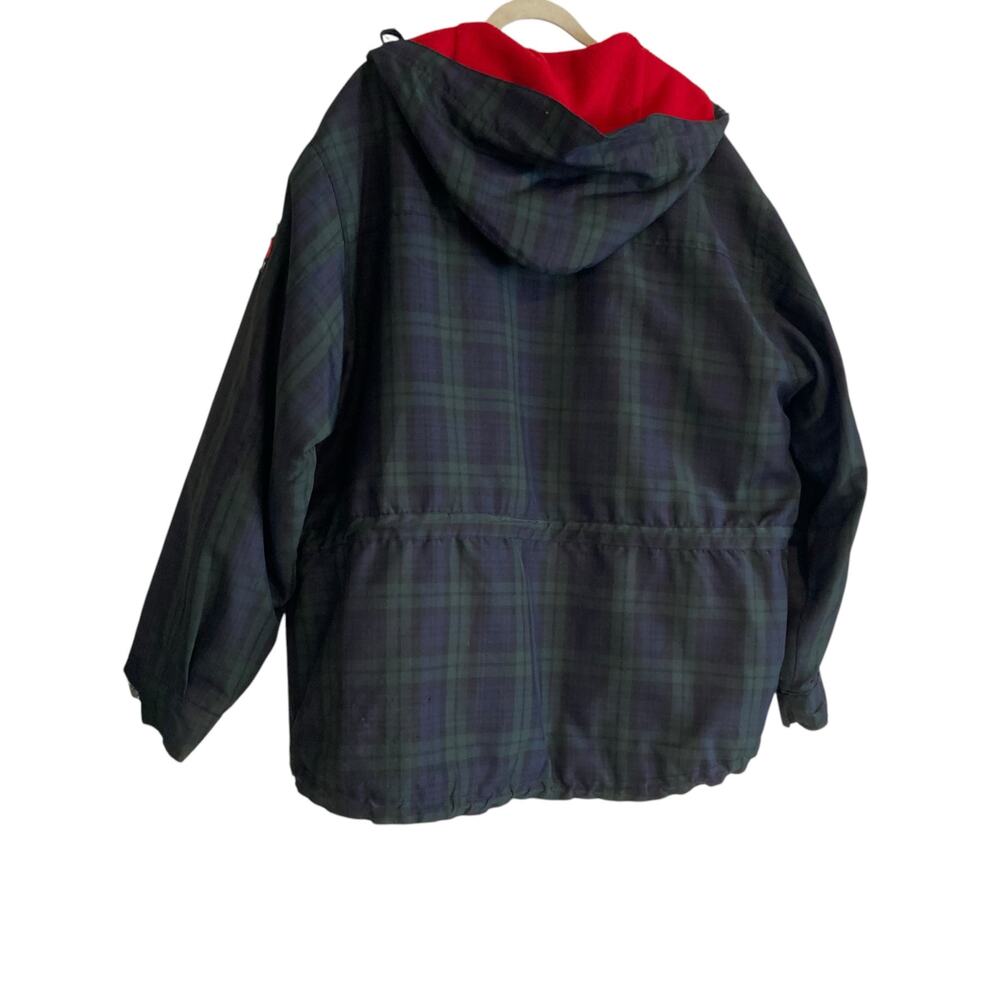 Vintage Y2K Tommy Hilfiger Plaid Hooded Jacket Preppy Sport Sz Large - Picture 13 of 16